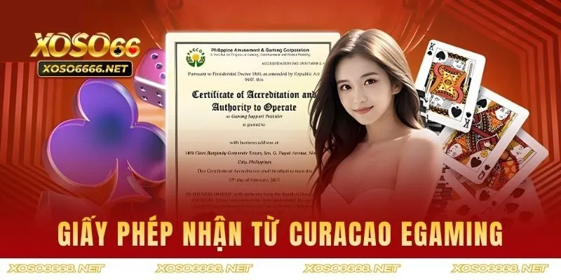 Giấy phép nhận từ Curacao eGaming